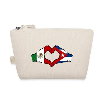 Mexiko Kuba Flagge Hände Herzform - Bio-Täschchen - Natur - Vorne