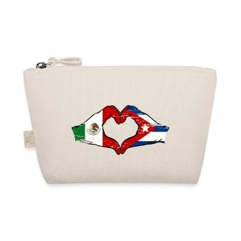 Mexique Cuba Drapeau Mains Coeur Forme Utilisé - Trousse biologique - nature - Devant