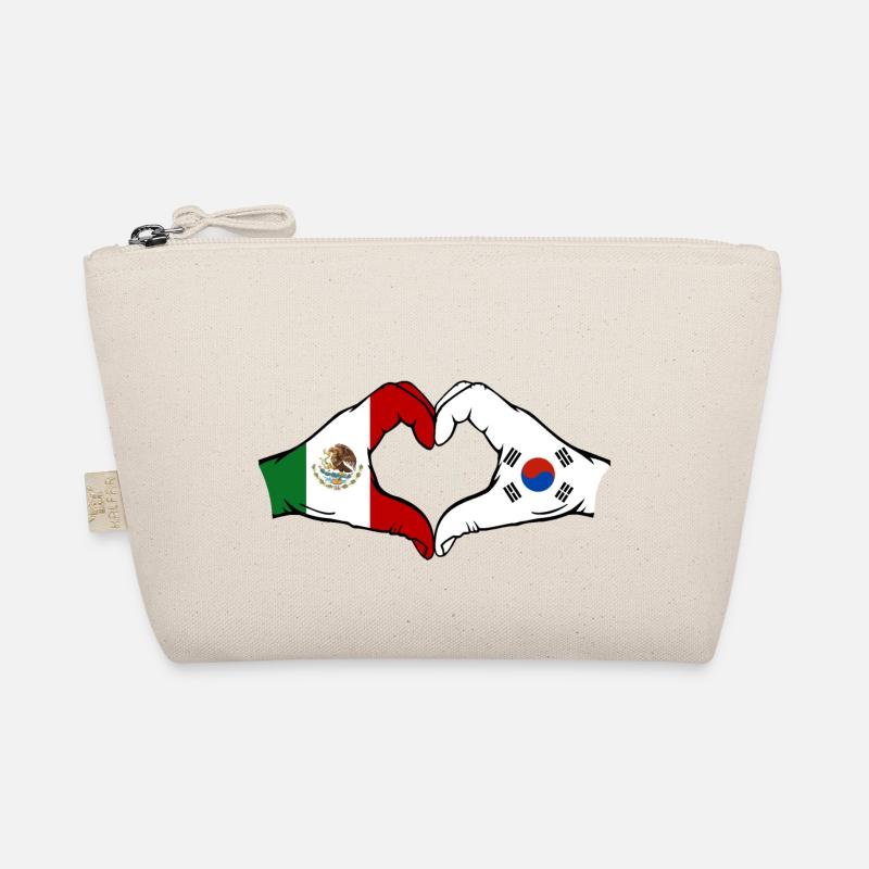 Mexiko Korea Flagge Hände Herzform Bio-Täschchen
