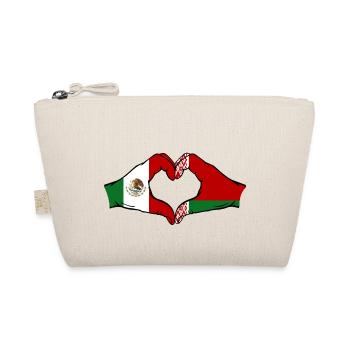 Mexiko Belarus Flagge Hände Herzform - Bio-Täschchen - Natur - Vorne
