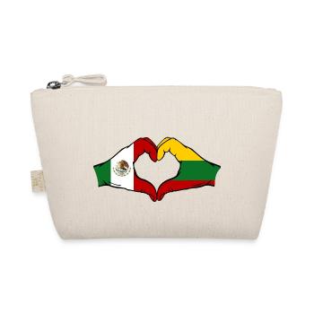 Mexiko Litauen Flagge Hände Herzform - Bio-Täschchen - Natur - Vorne