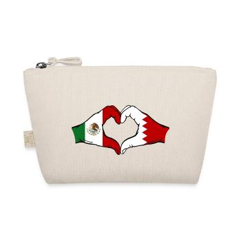 Mexique Bahreïn Drapeau Mains Coeur Forme Utilisé - Trousse biologique - nature - Devant