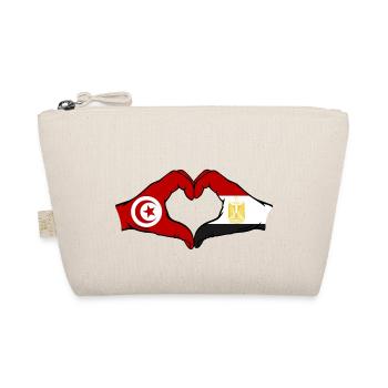 Tunisia Egypt Flag Hands Heart Shape - Organic Pouch - nature - Front