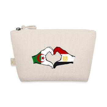 Algeria Egypt Flag Hands Heart Shape - Organic Pouch - nature - Front