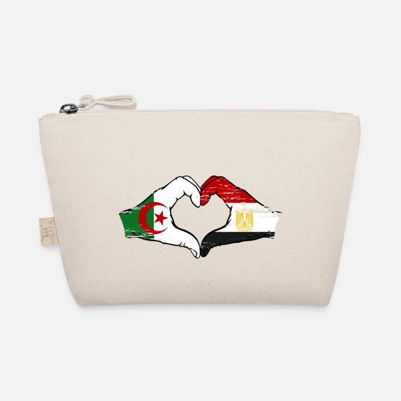 Algérie Egypte Drapeau Mains Coeur Forme Utilisé Trousse biologique