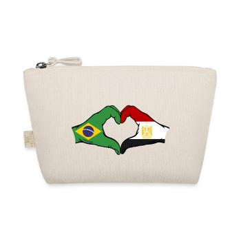 Brazil Egypt Flag Hands Heart Shape - Organic Pouch - nature - Front