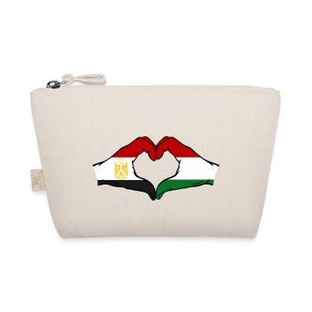 Egypt Hungary Flag Hands Heart Shape - Organic Pouch - nature - Front