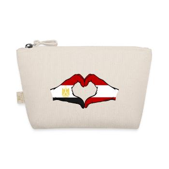Egypt Austria Flag Hands Heart Shape - Organic Pouch - nature - Front