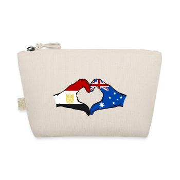 Egypt Australia Flag Hands Heart Shape - Organic Pouch - nature - Front
