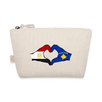 Ägypten Kosovo Flagge Hände Herzform - Bio-Täschchen - Natur - Vorne