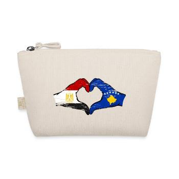 Ägypten Kosovo Flagge Hände Herzform used - Bio-Täschchen - Natur - Vorne