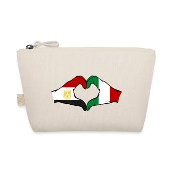 Egypt Italy Flag Hands Heart Shape - Organic Pouch - nature - Front
