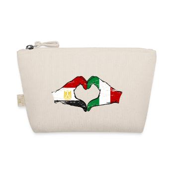 Egypt Italy Flag Hands Heart Shape Used - Organic Pouch - nature - Front