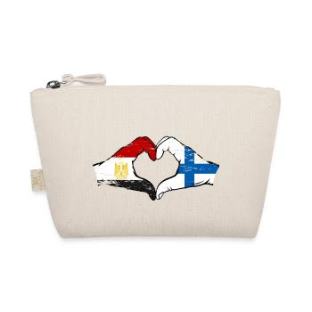 Egypte Finlande Drapeau Mains Coeur Forme Utilisé - Trousse biologique - nature - Devant