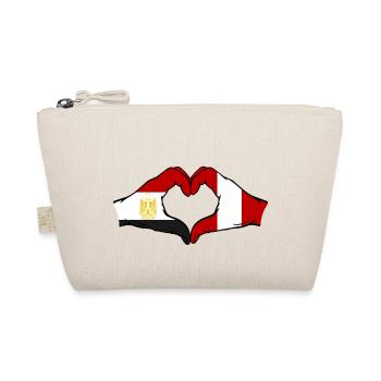 Egypt Peru Flag Hands Heart Shape - Organic Pouch - nature - Front