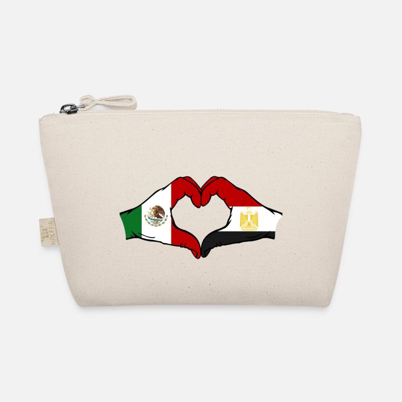 Mexique Égypte Drapeau Mains Coeur Forme Trousse biologique