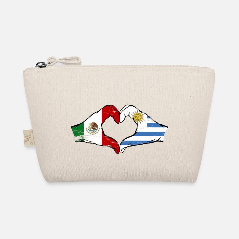 Mexico Uruguay flag hands heart shape used Organic Pouch