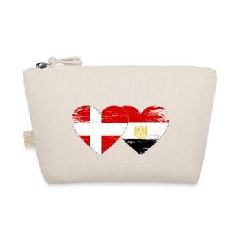 Denmark Egypt Flag Hands Heart Shape Used - Organic Pouch - nature - Front