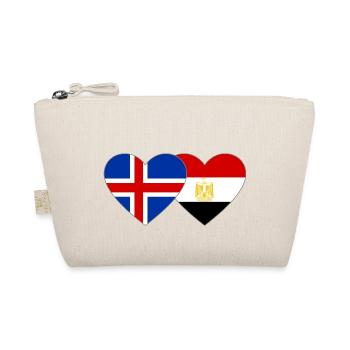 Iceland Egypt Flag Hands Heart Shape - Organic Pouch - nature - Front