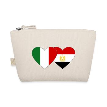 Italy Egypt Flag Hands Heart Shape - Organic Pouch - nature - Front