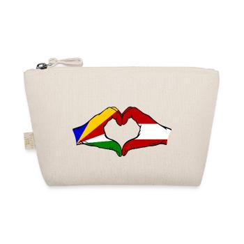 Seychelles Autriche Drapeau Mains Coeur Forme - Trousse biologique - nature - Devant
