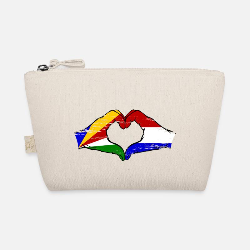 Seychelles Hollande drapeau mains forme de coeur utilisé Trousse biologique