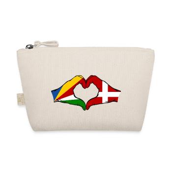 Seychelles Danemark Drapeau Mains Coeur Forme - Trousse biologique - nature - Devant