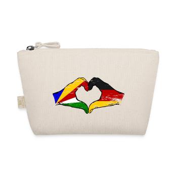 Seychellen Deutschland Flagge Hände Herzform used - Bio-Täschchen - Natur - Vorne