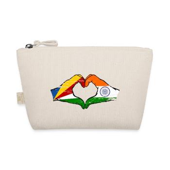 Seychelles Inde drapeau mains forme de coeur utilisé - Trousse biologique - nature - Devant