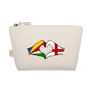 Seychelles Angleterre Drapeau Mains Coeur Forme - Trousse biologique - nature - Devant