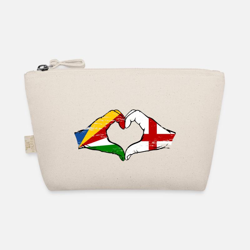 Seychelles Angleterre drapeau mains forme de coeur utilisé Trousse biologique