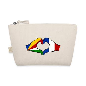 Seychelles France Drapeau Mains Coeur Forme - Trousse biologique - nature - Devant
