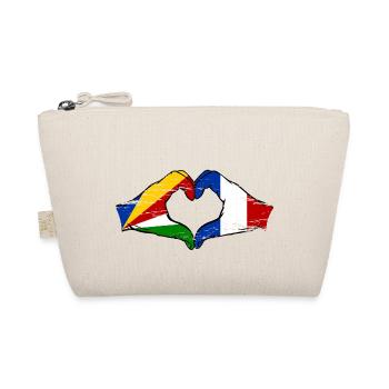 Seychelles France Drapeau Mains Coeur Forme Utilisé - Trousse biologique - nature - Devant