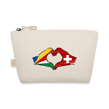 Seychelles Suisse Drapeau Mains Coeur Forme Utilisé - Trousse biologique - nature - Devant
