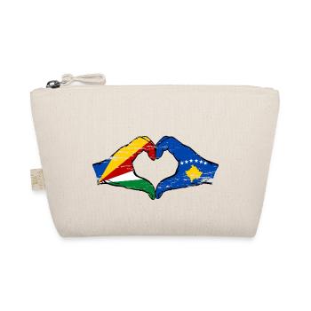 Seychelles Kosovo flag hands heart shape used - Organic Pouch - nature - Front