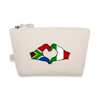 Afrique du Sud Italie Drapeau Mains Coeur Forme - Trousse biologique - nature - Devant