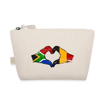 Afrique du Sud Belgique Drapeau Mains Coeur Forme Utilisé - Trousse biologique - nature - Devant