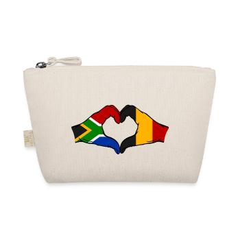 Afrique du Sud Belgique Drapeau Mains Coeur Forme - Trousse biologique - nature - Devant