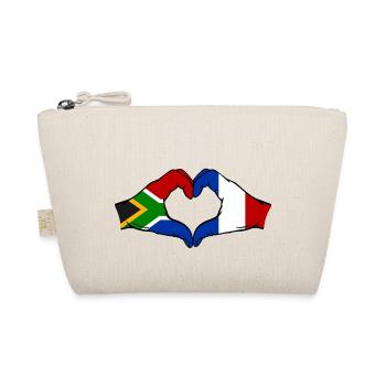 Afrique du Sud France Drapeau Mains Coeur Forme - Trousse biologique - nature - Devant