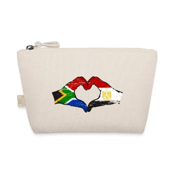 South Africa Egypt Flag Hands Heart Shape Used - Organic Pouch - nature - Front