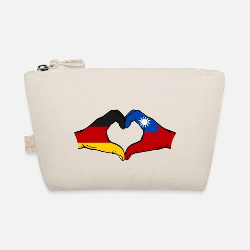 Germany Taiwan Flag Hands Heart Shape Organic Pouch