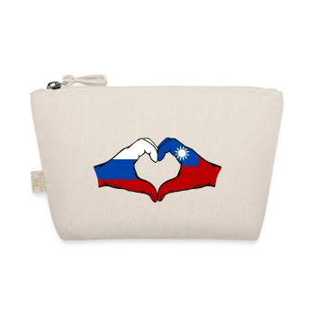 Russie Taiwan Drapeau Mains Coeur Forme - Trousse biologique - nature - Devant