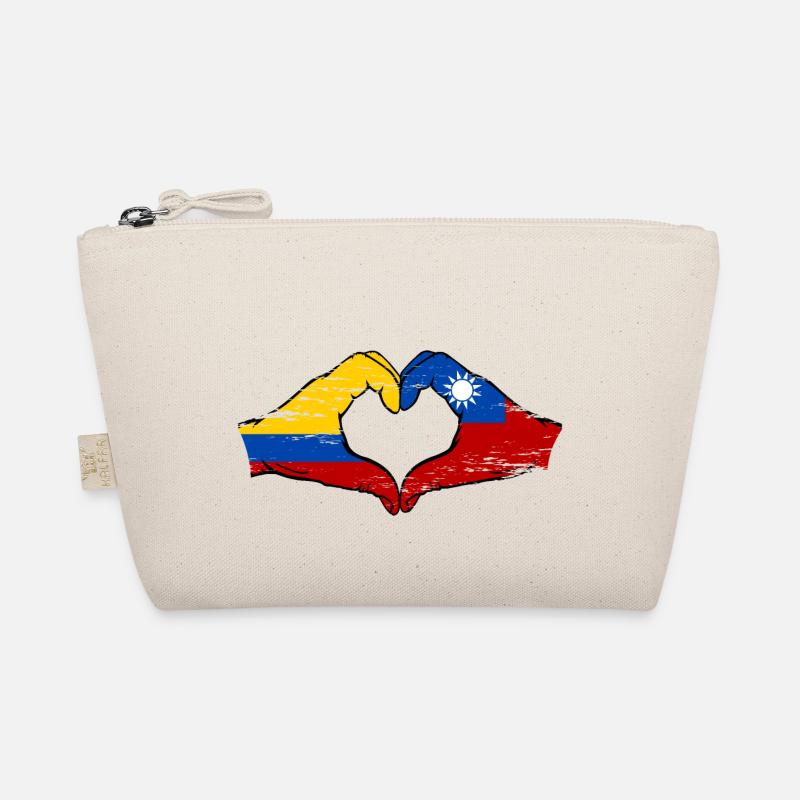 Colombie Taïwan drapeau mains forme de coeur utilisé Trousse biologique