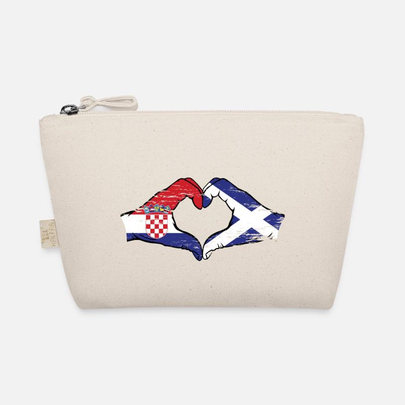 Croatie Ecosse drapeau mains forme de coeur utilisé - Trousse biologique - nature