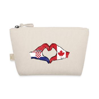 Croatie Canada Drapeau Mains Coeur Forme Utilisé - Trousse biologique - nature - Devant