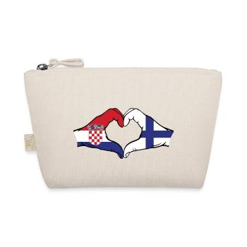 Croatie Finlande Drapeau Mains Coeur Forme - Trousse biologique - nature - Devant