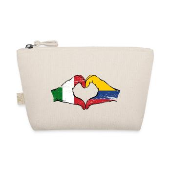 Italy Colombia Flag Hands Heart Shape Used - Organic Pouch - nature - Front