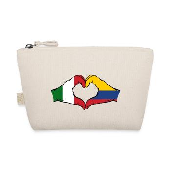Italien Kolumbien Flagge Hände Herzform - Bio-Täschchen - Natur - Vorne