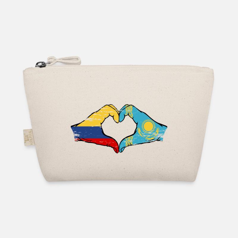 Colombie Kazakhstan drapeau mains forme de coeur utilisé Trousse biologique
