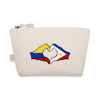 Kolumbien Philippinen Flagge Hände Herzform - Bio-Täschchen - Natur - Vorne